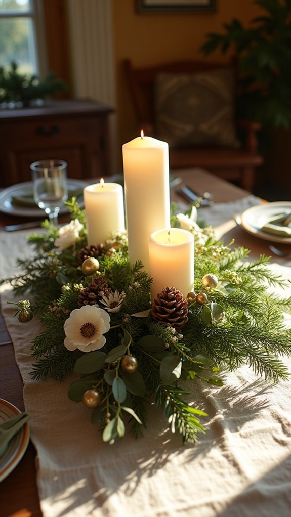 festive holiday table centerpiece