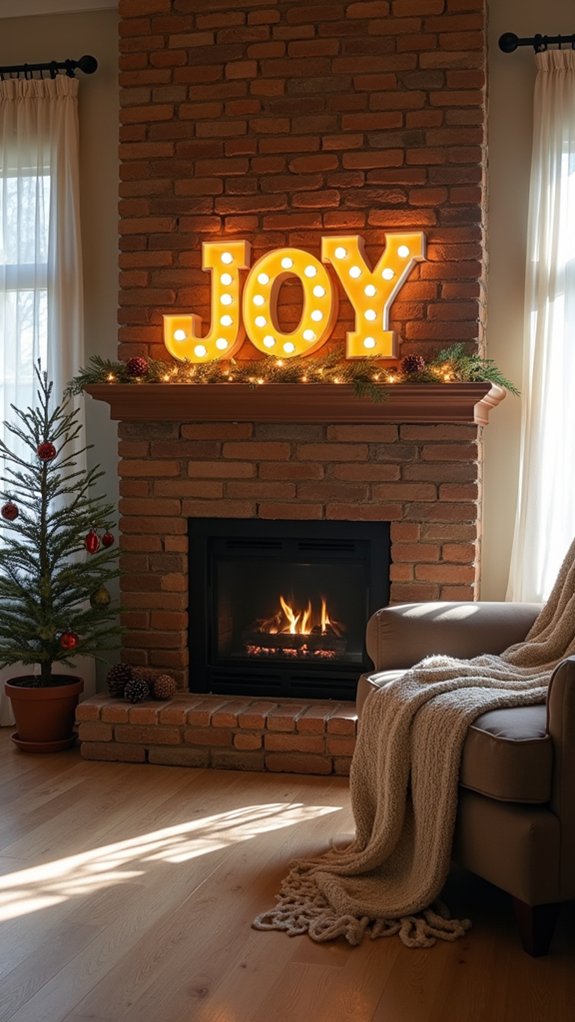 festive led letter decor