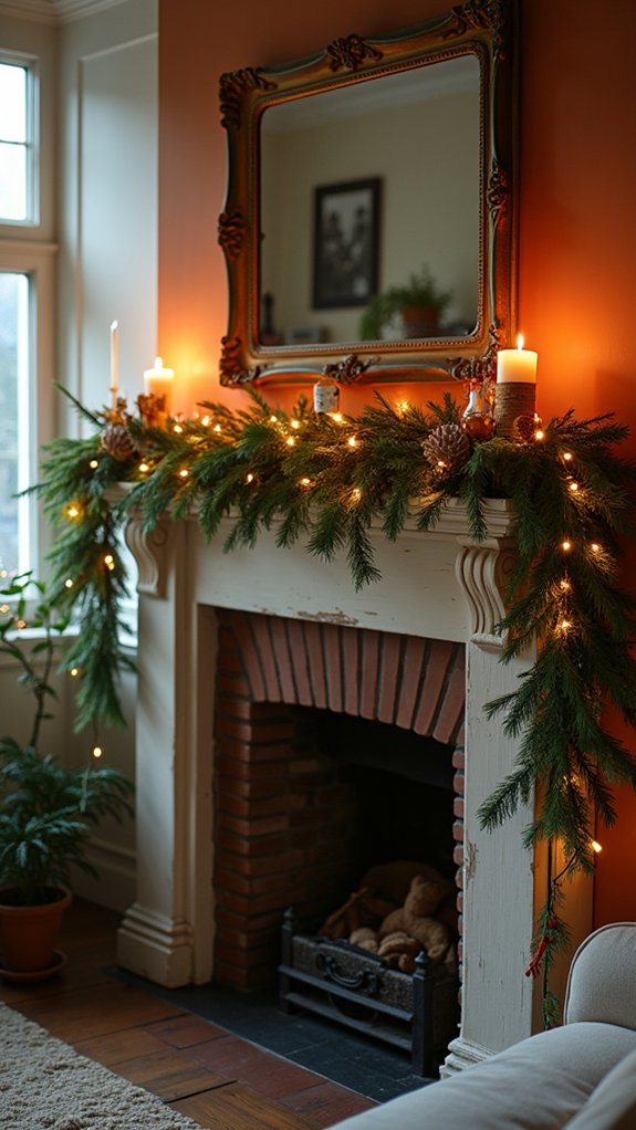 festive mantle garland decor