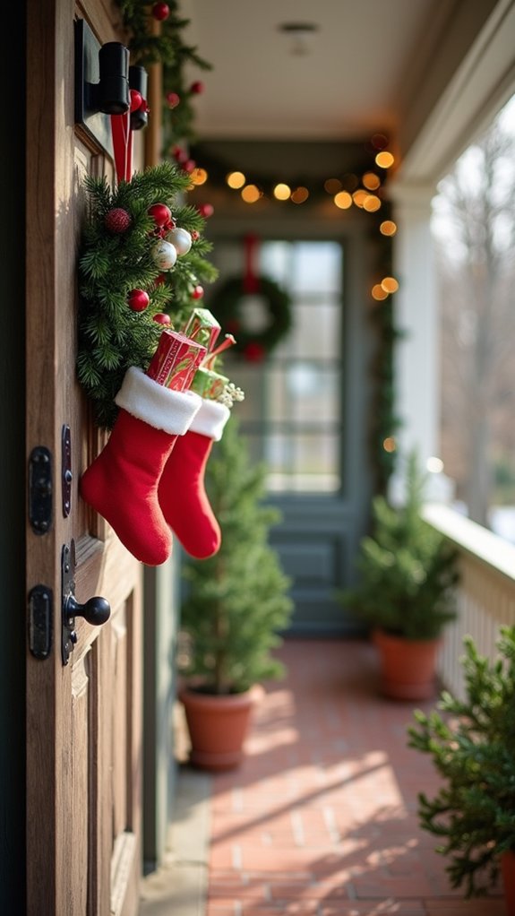 festive mini stocking wreath