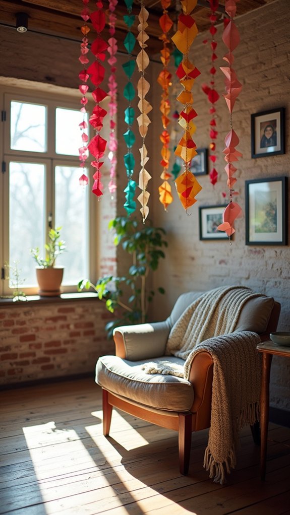 festive paper chain decorations