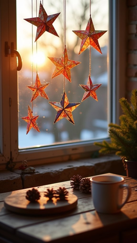 festive paper star displays