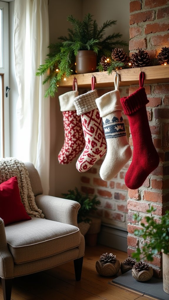 festive personalized stocking displays