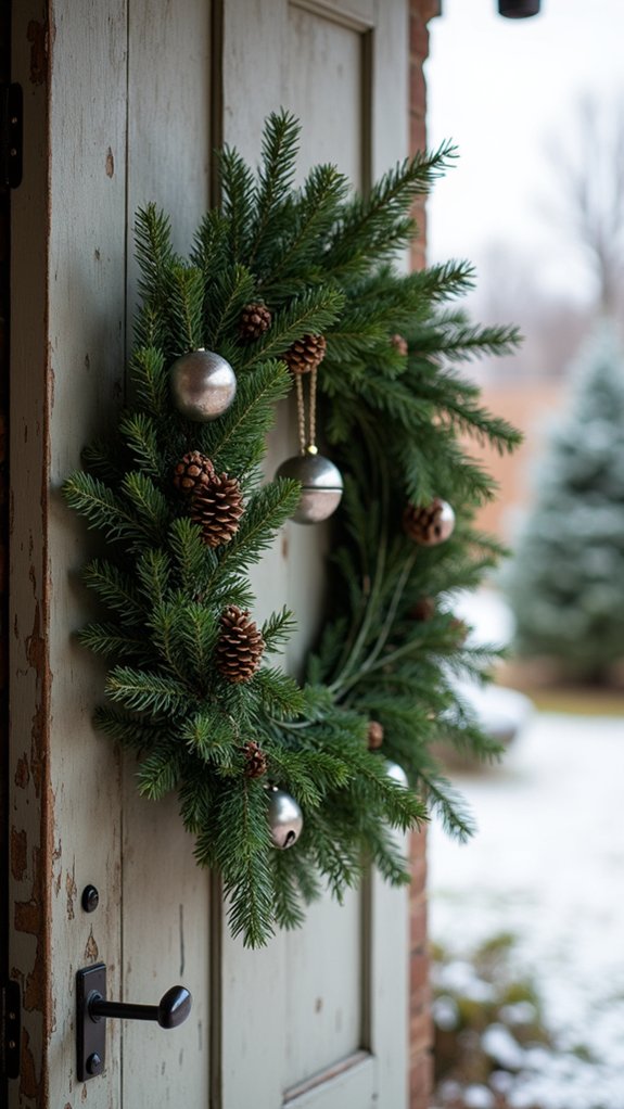 festive pine wreath bells