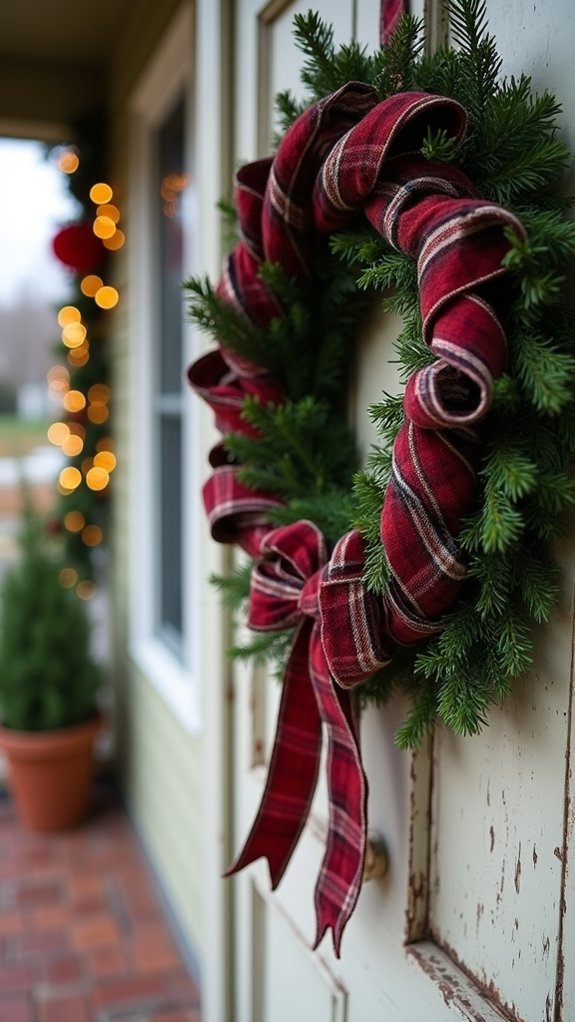 festive plaid velvet wreath