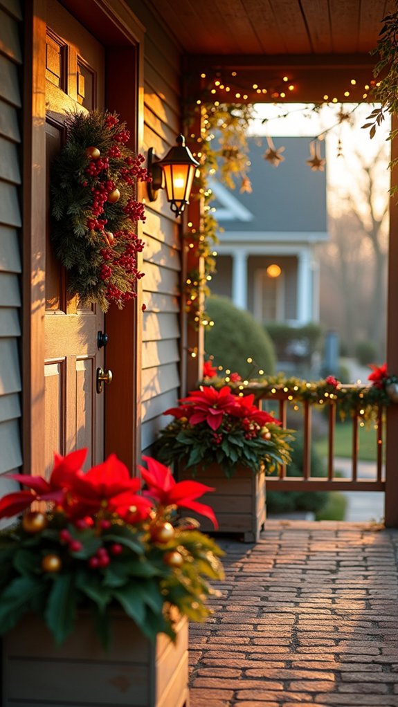 festive porch with decor