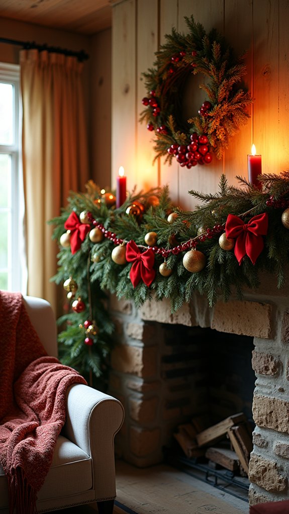 festive red and gold accents