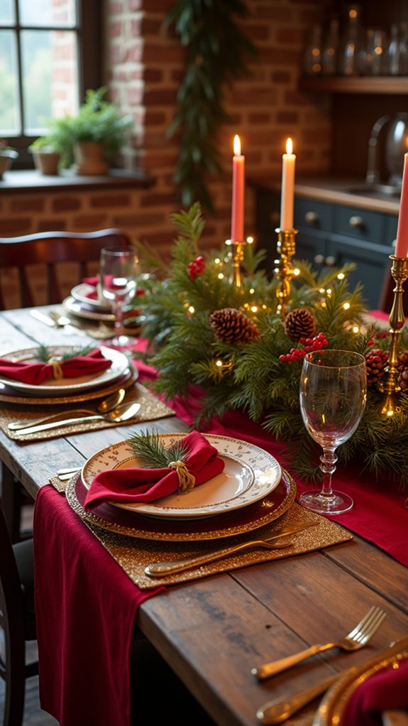 festive red and gold decor