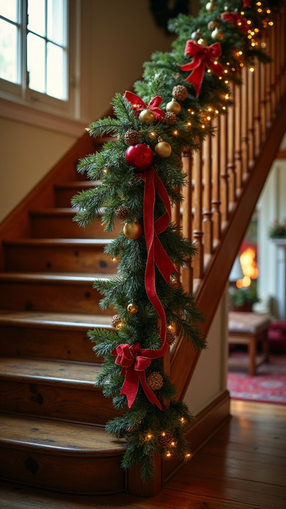 festive red and gold garland