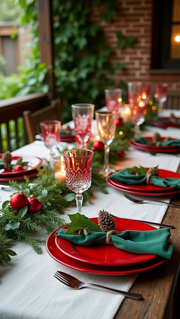 festive red and green