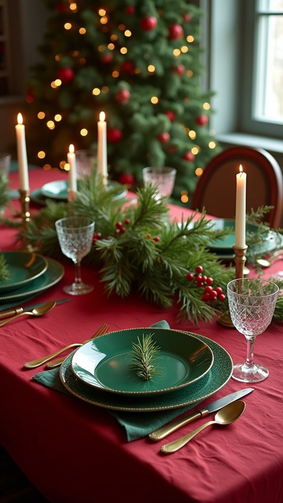 festive red and green