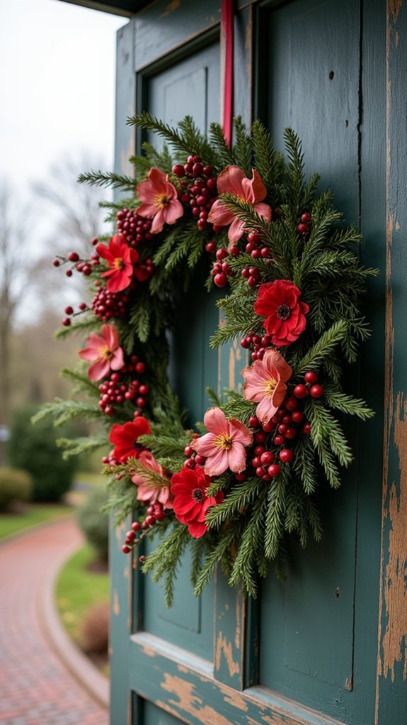 festive red berries cedar