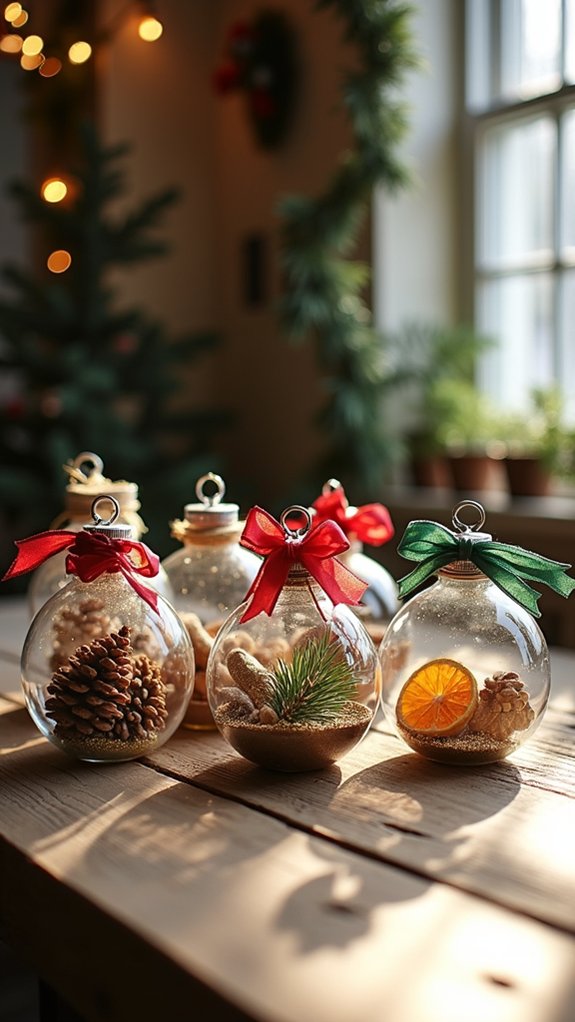 festive ribbons enhance ornaments