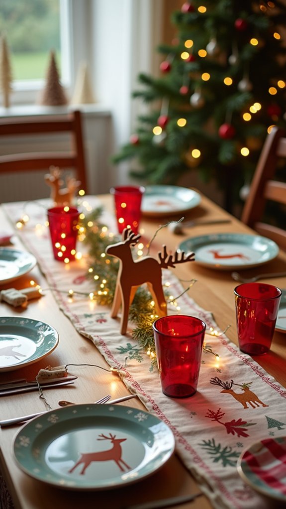 festive rudolph table runner