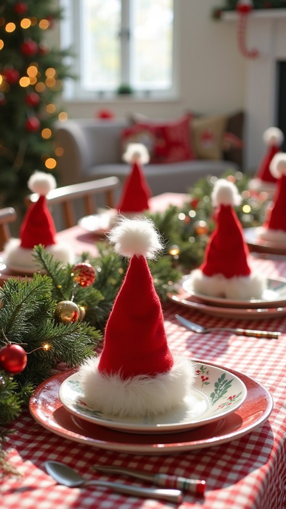festive santa hat decorations