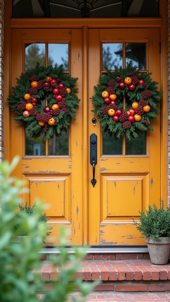 festive seasonal fruit wreaths