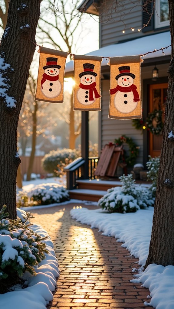 festive snowman banner decor