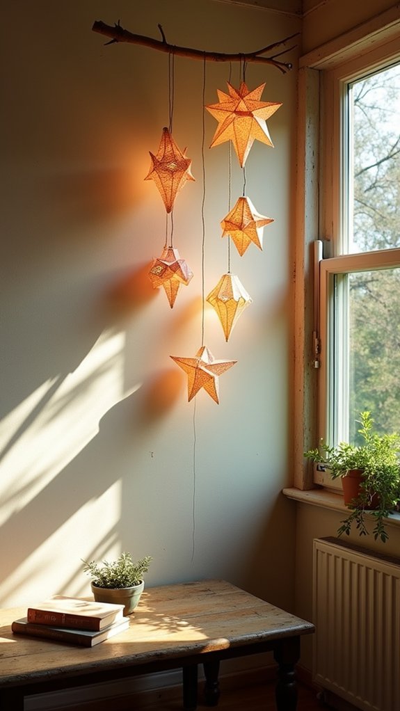 festive star shaped light shades