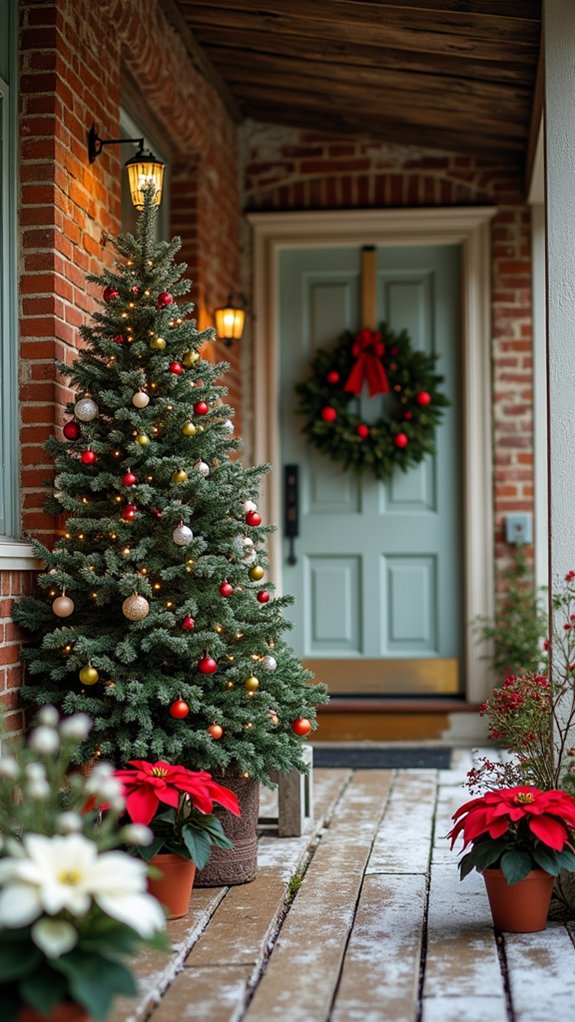 festive wreath and tree