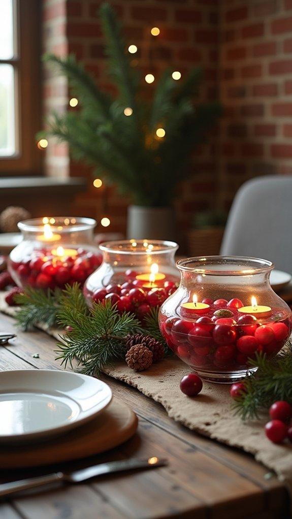 floating candles in bowls