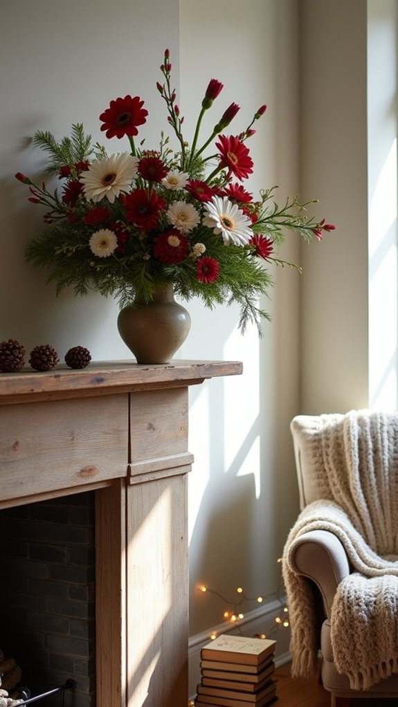 floral arrangement with greenery