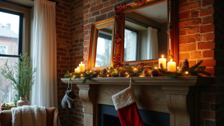 framed mirror holiday decor