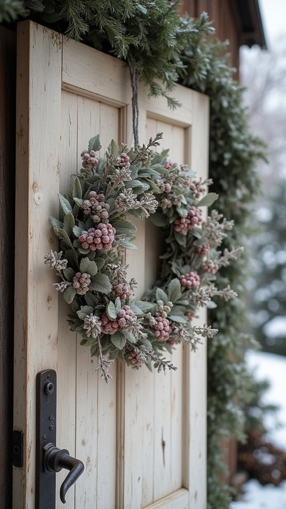 frosted berries in wreaths