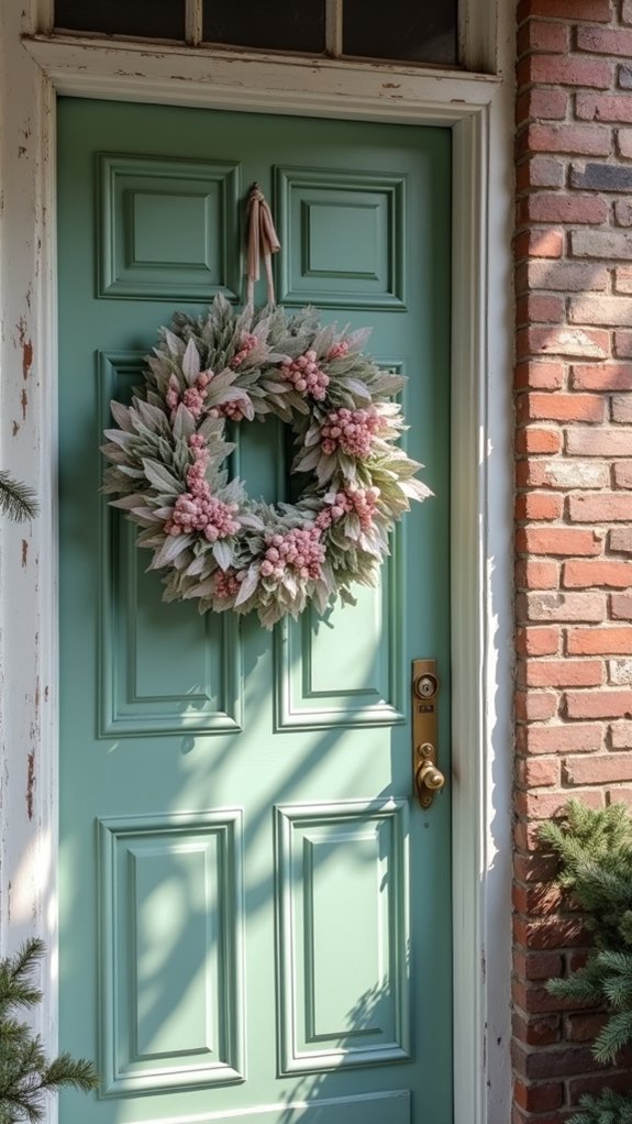 frosted berries pastel leaves