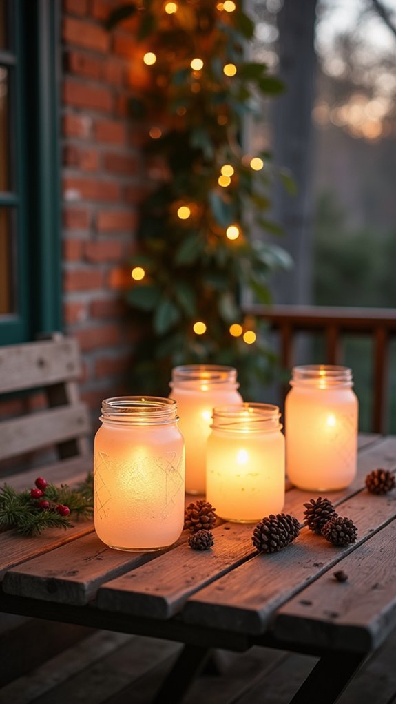frosted luminaries for holidays