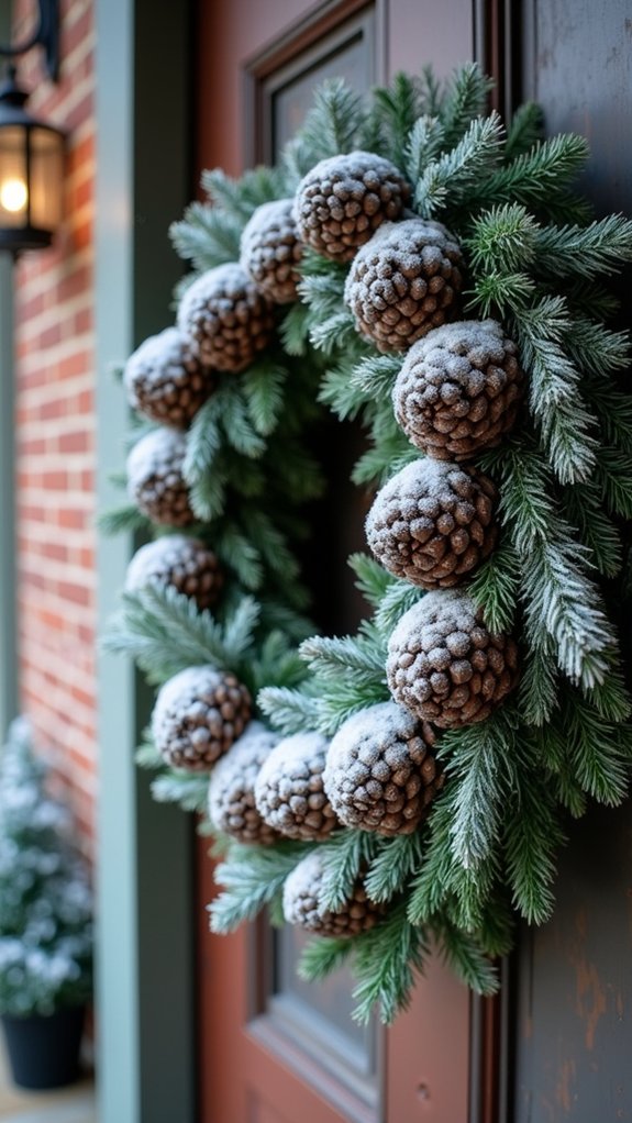 frosted pinecone wreath creation
