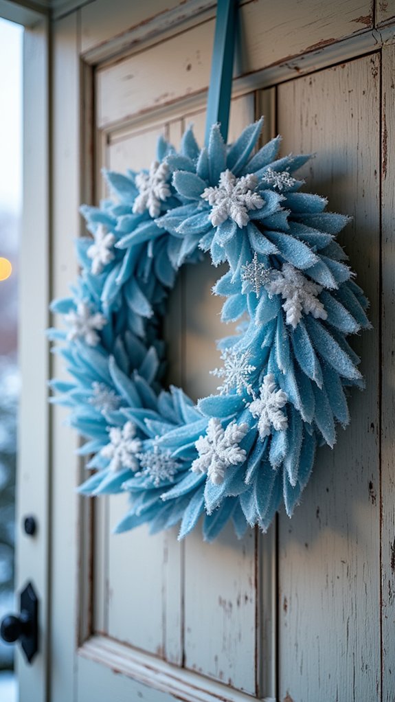 frosty winter wreath creation