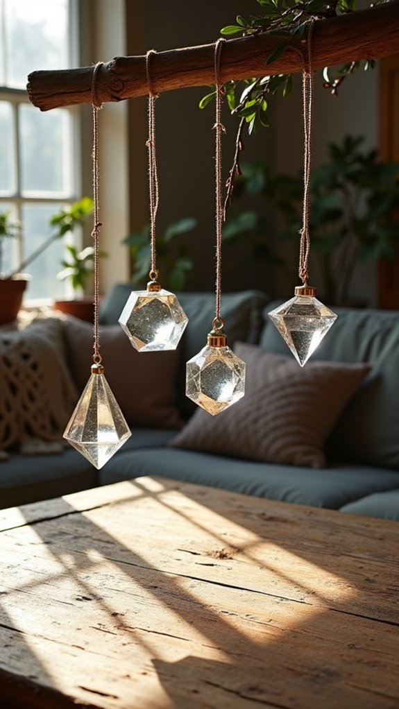 geometric crystal holiday ornaments