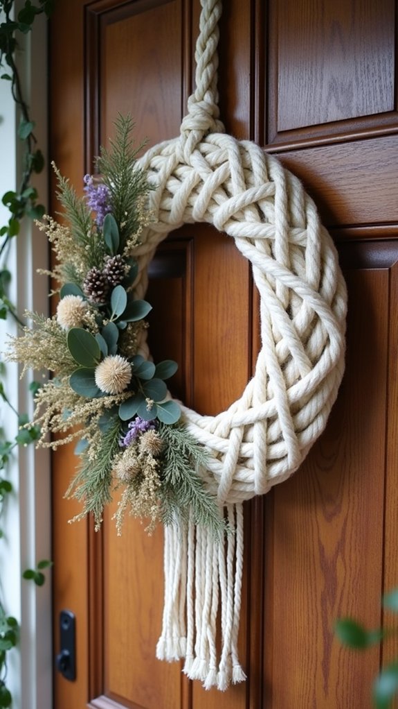 geometric macrame with flowers