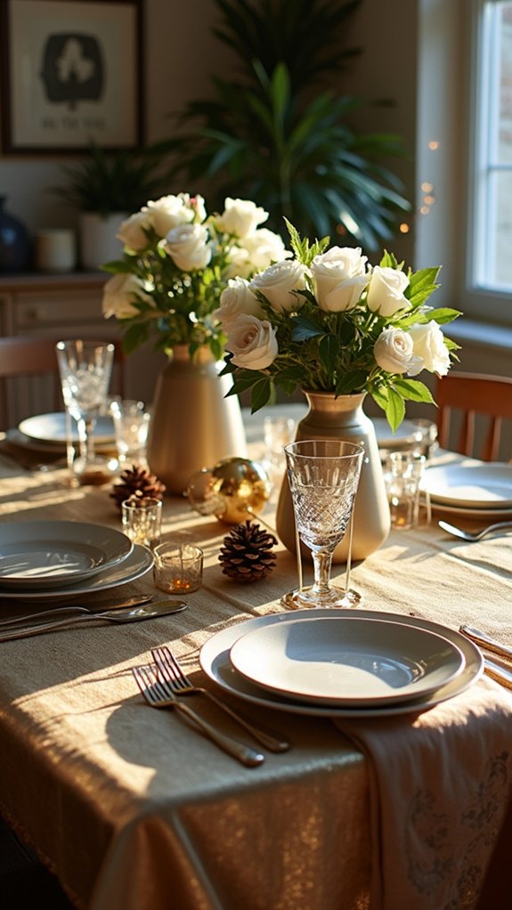 glamorous metallic holiday decor