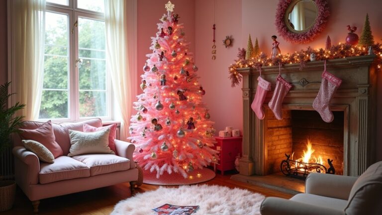 glamorous pink christmas tree designs