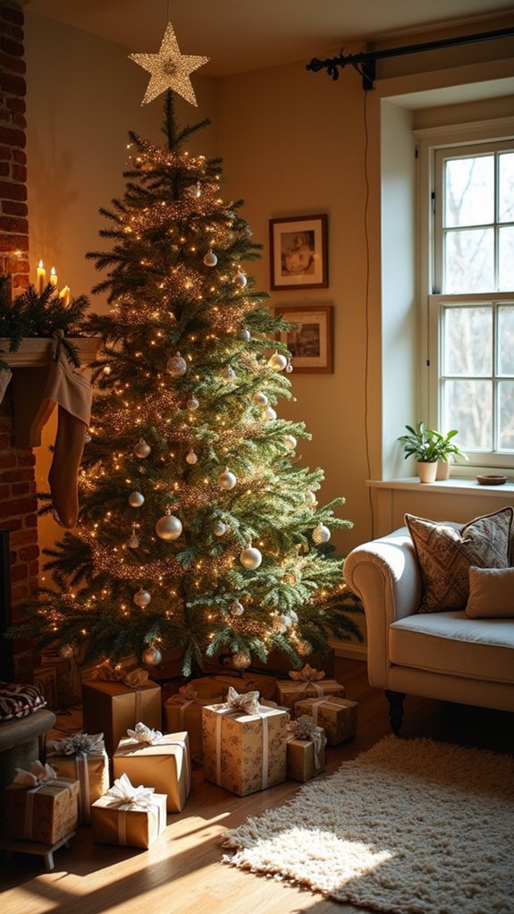 glittered christmas tree transformation