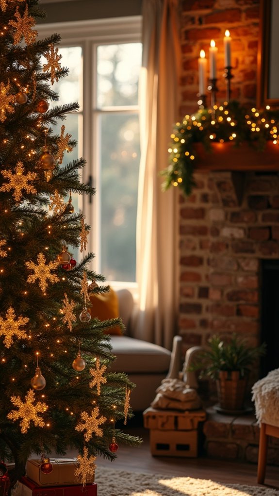 glittering cardstock snowflake ornaments