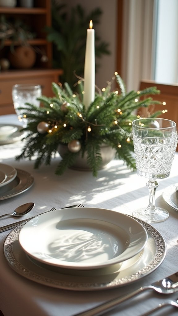glittering silver holiday accents