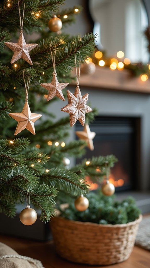 glittering star ornaments sparkle