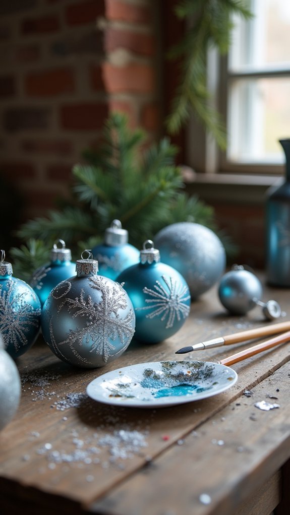 glittery snowflake ornaments creation