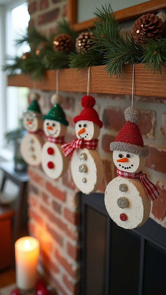 glittery snowman ornament crafting