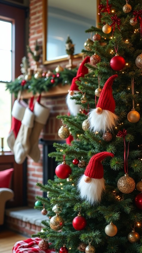 gnome themed festive tree garland