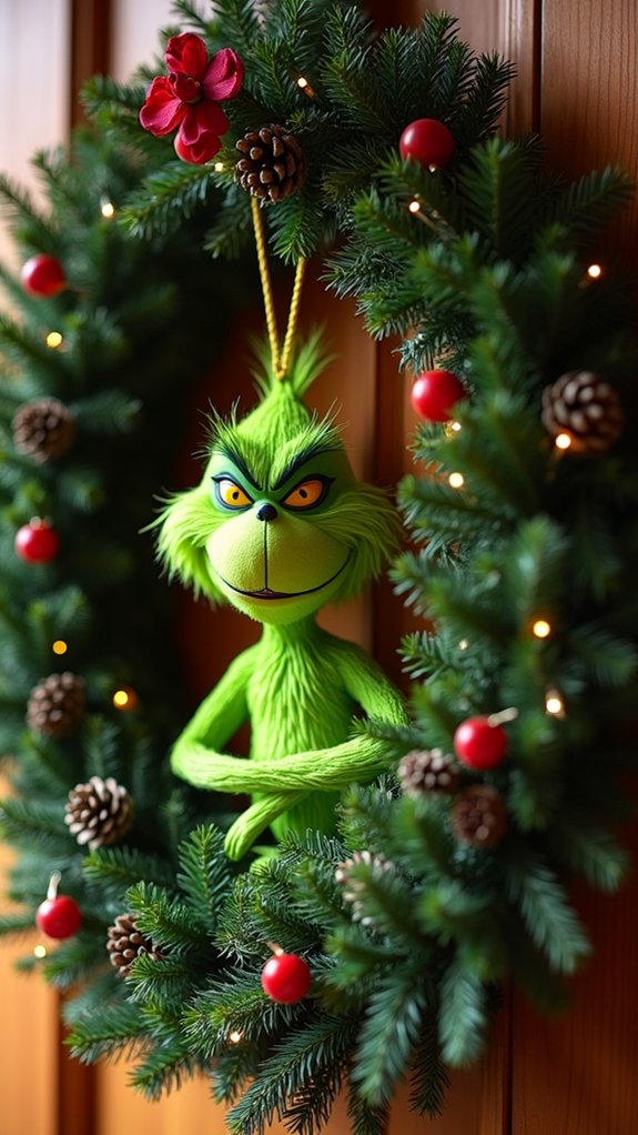 grinch ornament with wreath
