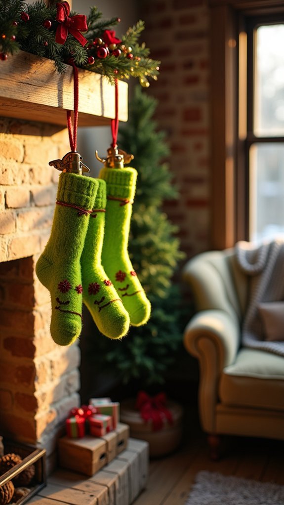 grinch sock ornament craft