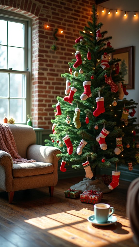 grinchy sock ornament tree