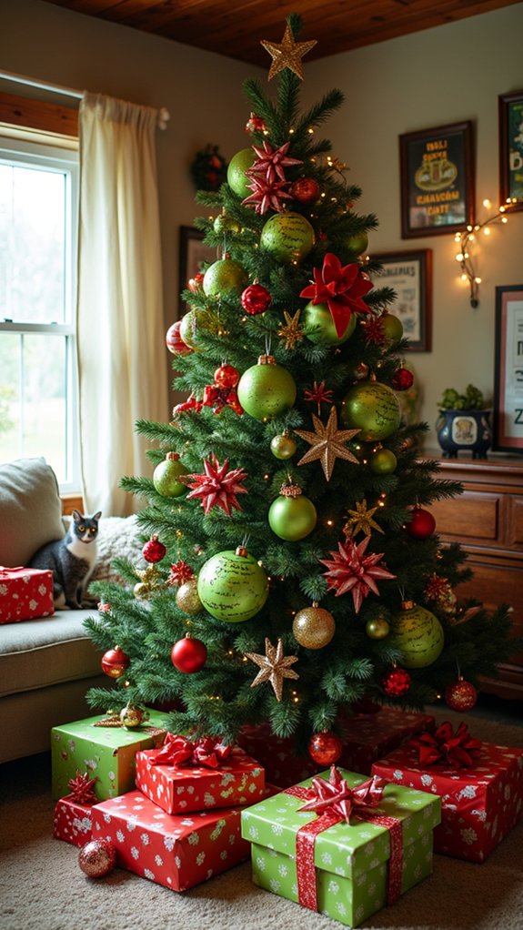 grinchy whimsical gift wrapping