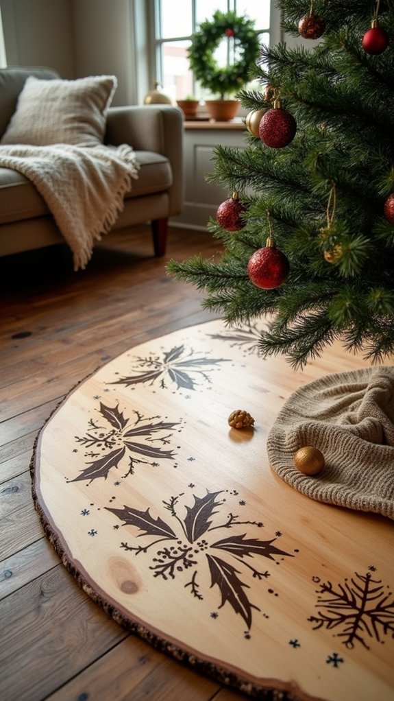 hand painted holiday tree skirts