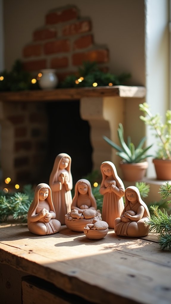 handcrafted christmas nativity figures