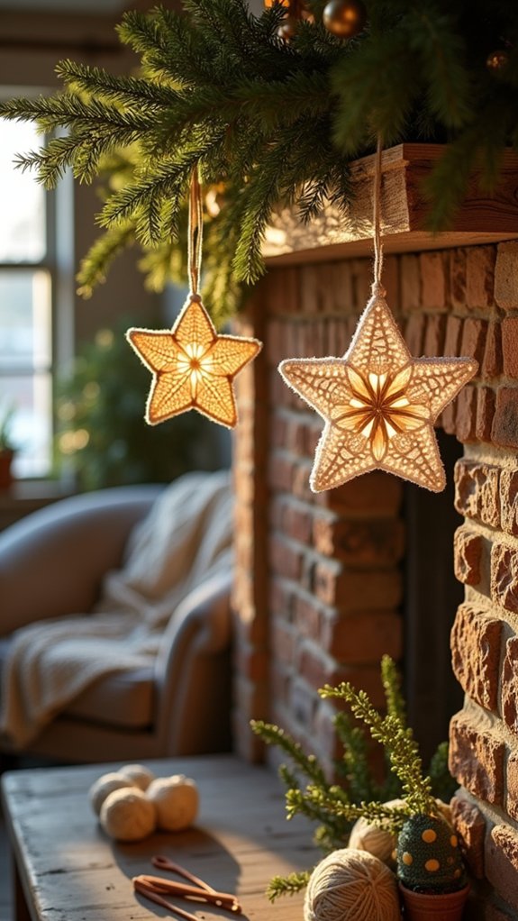 handcrafted cozy star ornaments