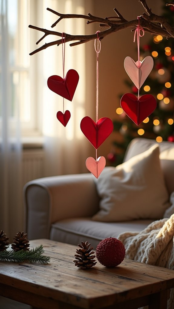 handmade origami heart ornaments